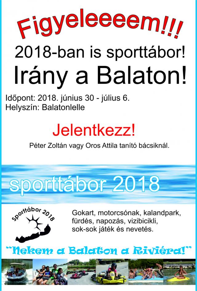 Sporttábor a Balatonnál - ÚJ HELYSZÍN!
